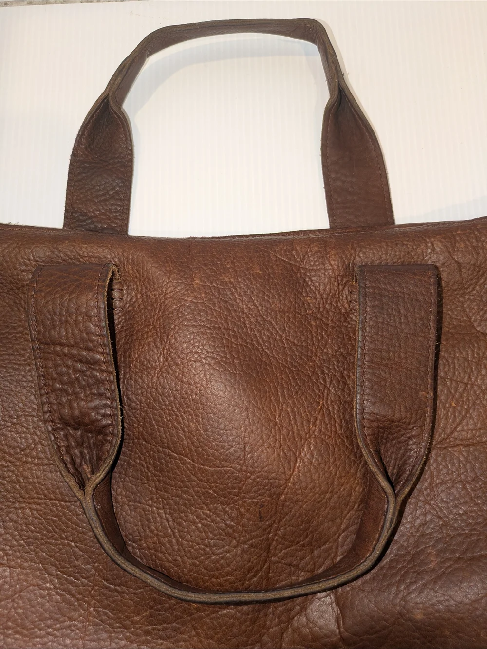 Dr. Martens Brown Pebbled Leather Messenger Laptop Briefcase Crossbody Bag